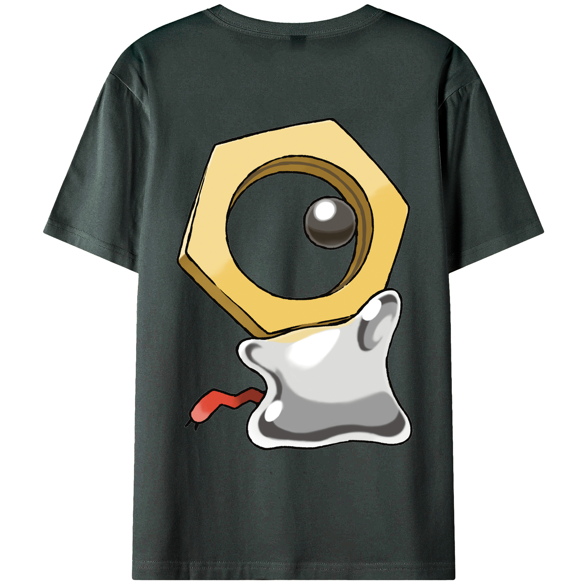 （画像用） ポケットモンスター Pokémon 綿100％ メンズ半袖Tシャツ（バックプリント） 通気性